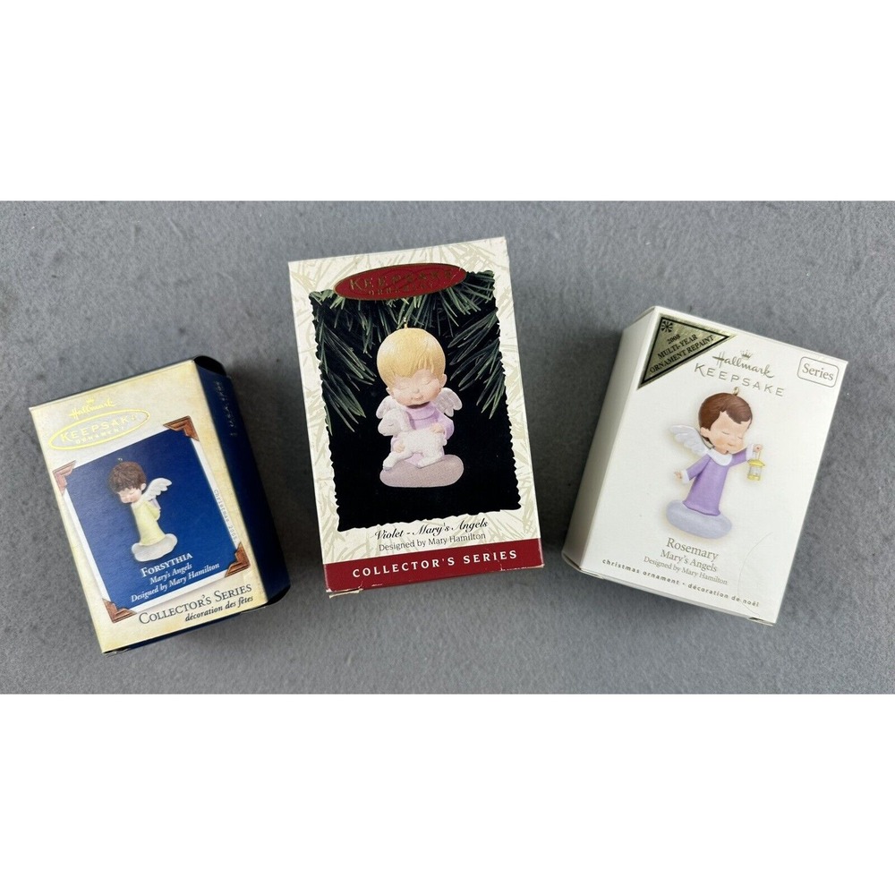 Hallmark Keepsake Marys Angels Ornaments Lot Of 3 Christmas #9, 18, 21 Violet